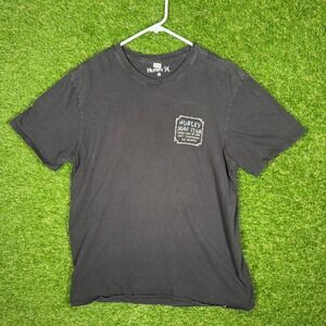 Hurley Surf Club Graphic T-Shirt Men's Black Short Sleeve Casual Tee large Y2K